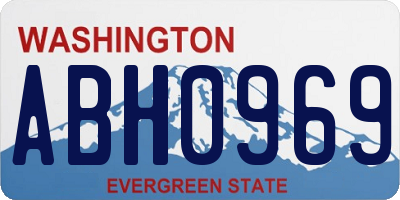 WA license plate ABH0969