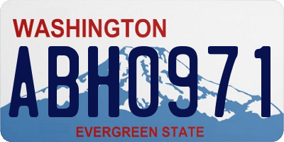 WA license plate ABH0971
