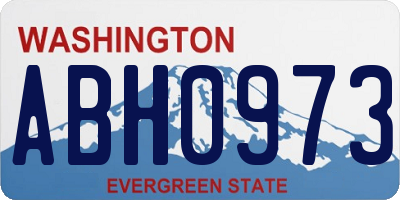 WA license plate ABH0973