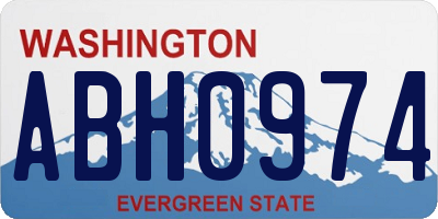 WA license plate ABH0974