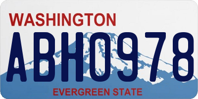 WA license plate ABH0978