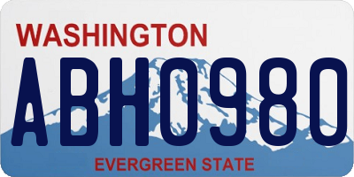 WA license plate ABH0980