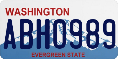 WA license plate ABH0989