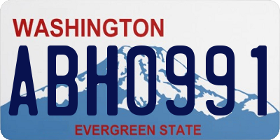 WA license plate ABH0991