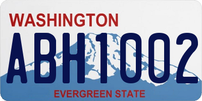 WA license plate ABH1002