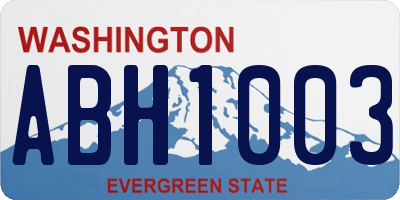 WA license plate ABH1003