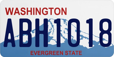 WA license plate ABH1018