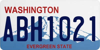 WA license plate ABH1021