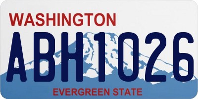 WA license plate ABH1026