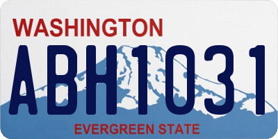 WA license plate ABH1031
