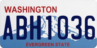 WA license plate ABH1036