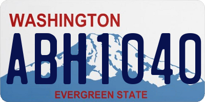 WA license plate ABH1040