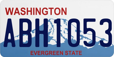 WA license plate ABH1053