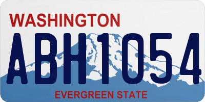 WA license plate ABH1054