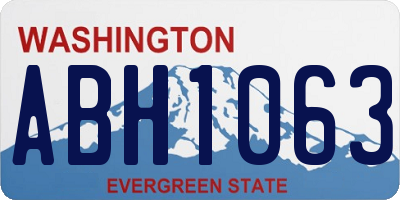 WA license plate ABH1063