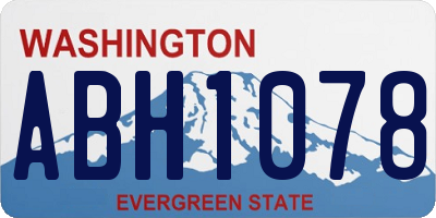 WA license plate ABH1078