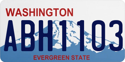 WA license plate ABH1103