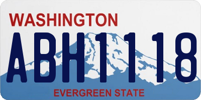 WA license plate ABH1118