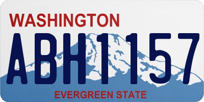 WA license plate ABH1157