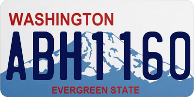 WA license plate ABH1160