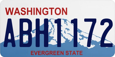 WA license plate ABH1172