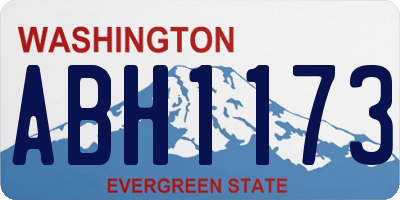 WA license plate ABH1173
