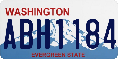 WA license plate ABH1184