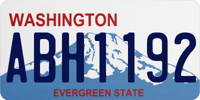 WA license plate ABH1192