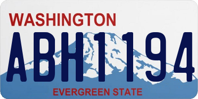 WA license plate ABH1194
