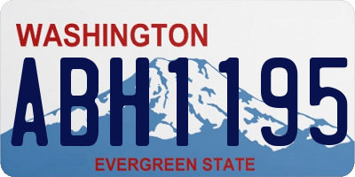 WA license plate ABH1195