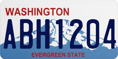 WA license plate ABH1204