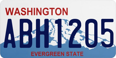 WA license plate ABH1205