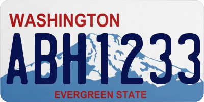 WA license plate ABH1233