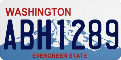 WA license plate ABH1289