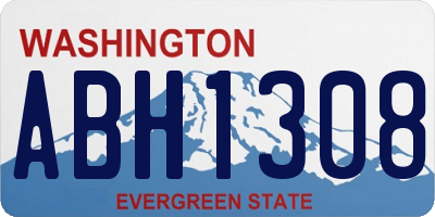 WA license plate ABH1308