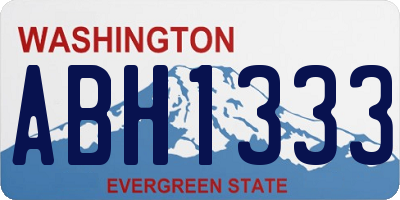 WA license plate ABH1333