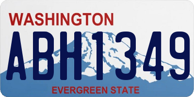 WA license plate ABH1349