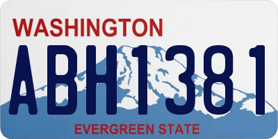 WA license plate ABH1381