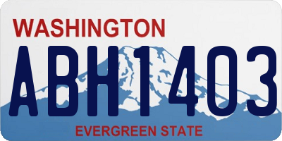 WA license plate ABH1403