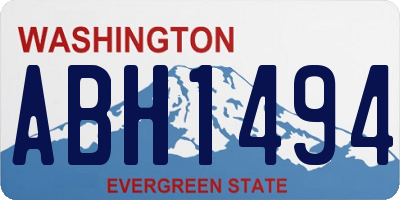 WA license plate ABH1494