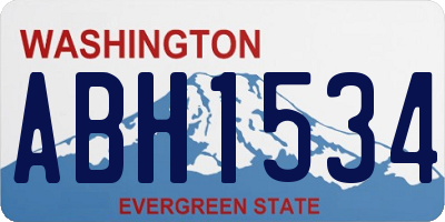 WA license plate ABH1534
