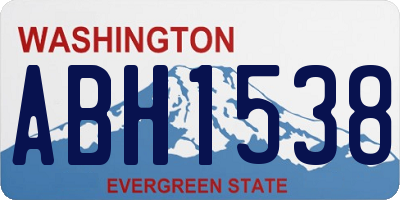 WA license plate ABH1538