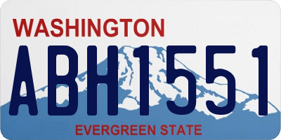 WA license plate ABH1551