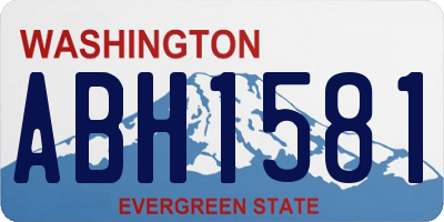 WA license plate ABH1581