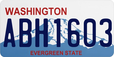 WA license plate ABH1603