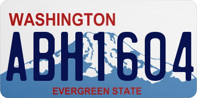 WA license plate ABH1604