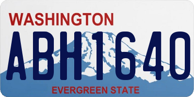 WA license plate ABH1640