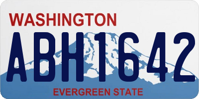 WA license plate ABH1642