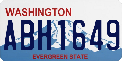 WA license plate ABH1649