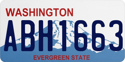 WA license plate ABH1663